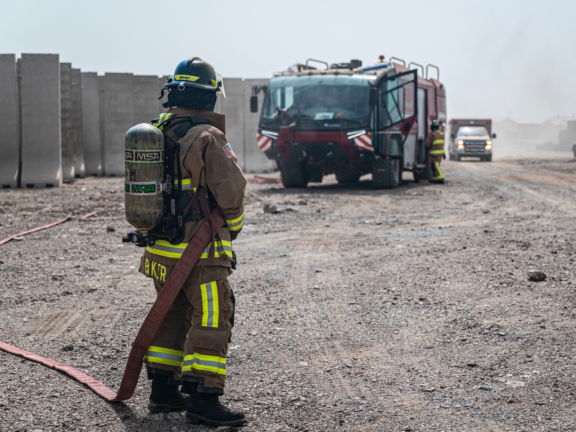 U.S Air Force firefighters and Army medics hone readiness skills at Chabelley Airfield