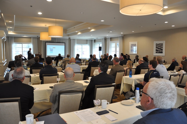 Representatives of Californian harbors, ports and marine interest groups listen to a speaker at the California Marine Affairs and Navigation Conference May 19, at San Pedro, California.