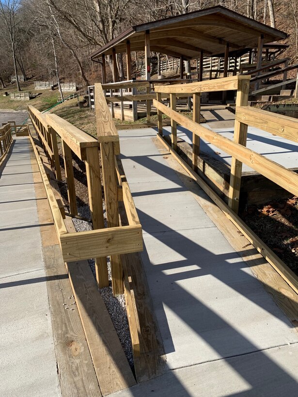 Construction on the access ramp at the Waitsboro recreation area in Somerset, Kentucky concluded in late December. (USACE Photo by SAMANTHA GODSEY)