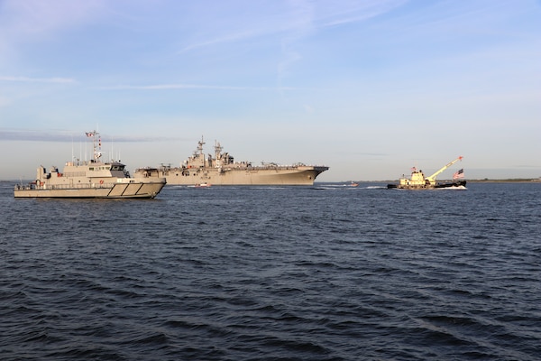 New York District vessels lead the Parade of Ships into New York Harbor.