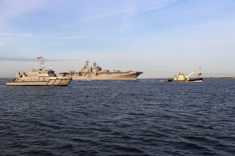 New York District vessels lead the Parade of Ships into New York Harbor.