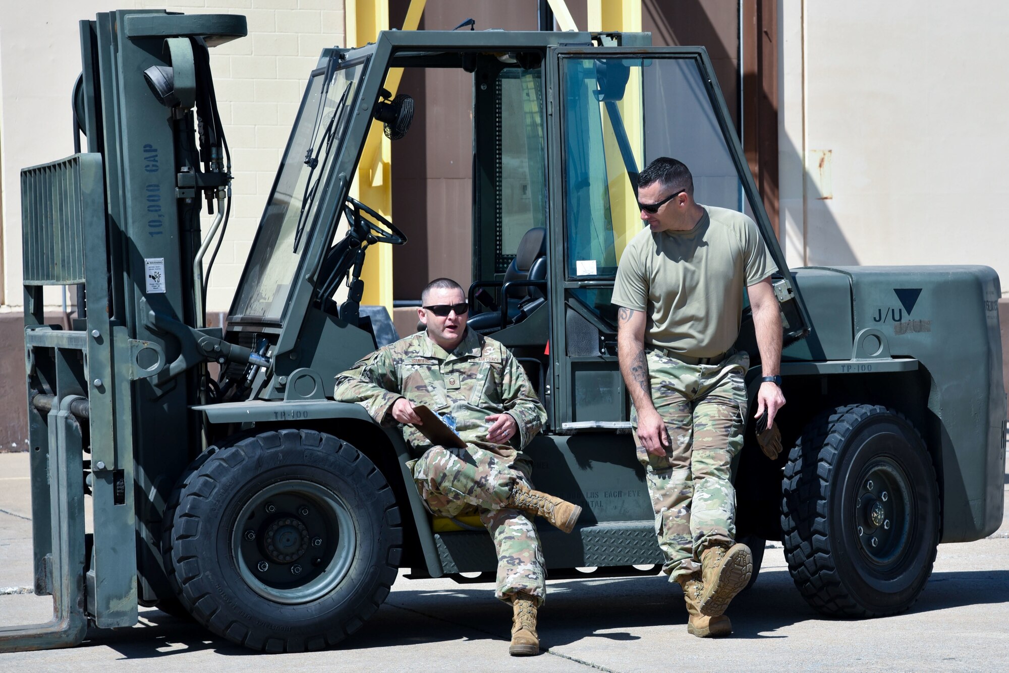 Airmen working