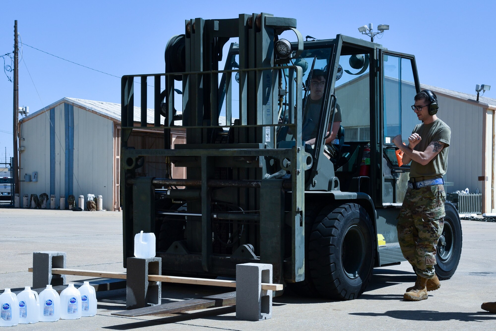 Airmen working