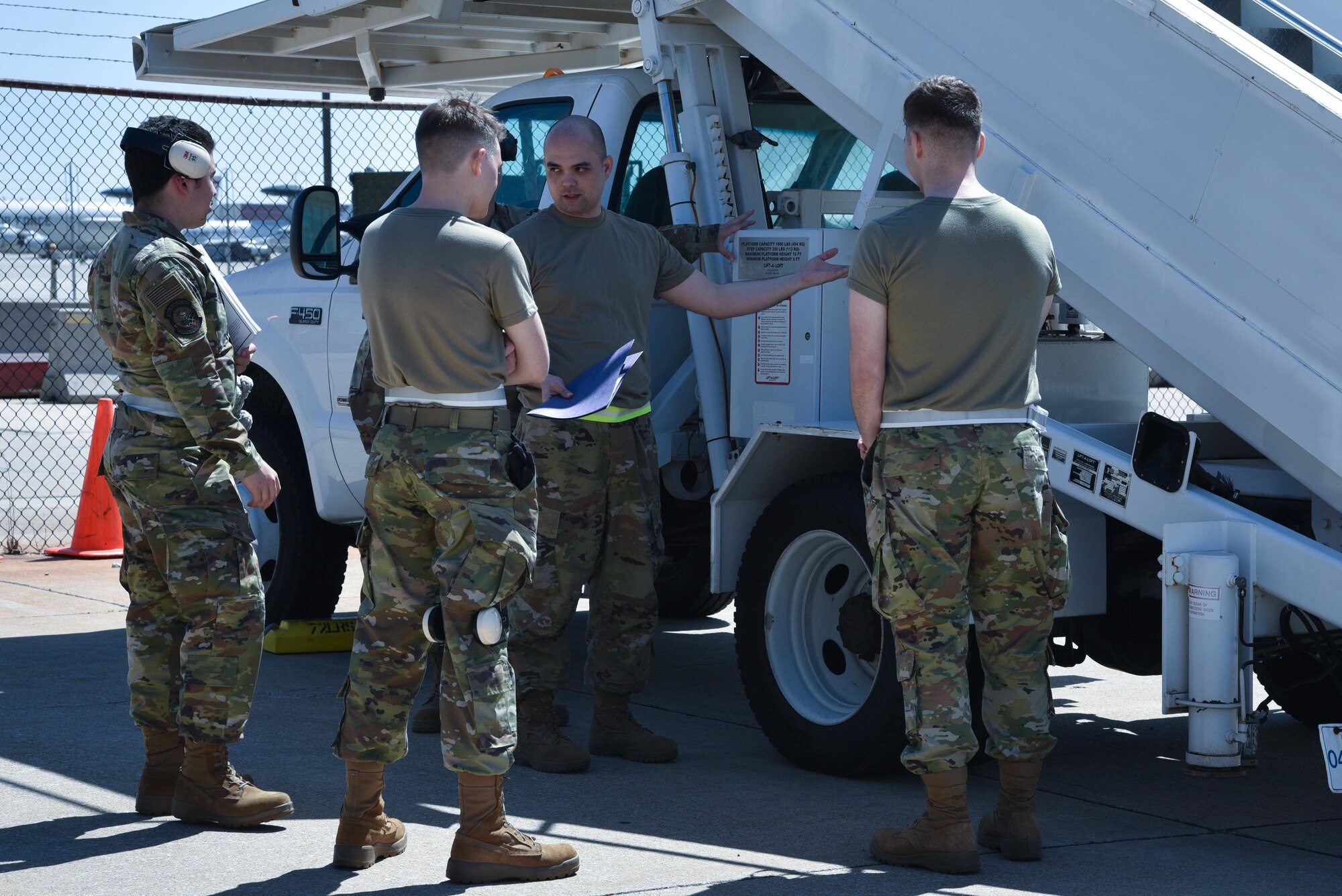 Airmen working