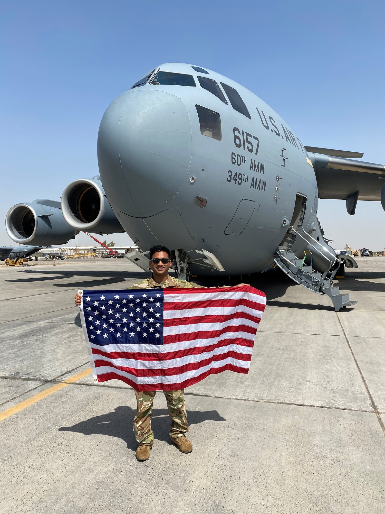 Airman in front of aircraft