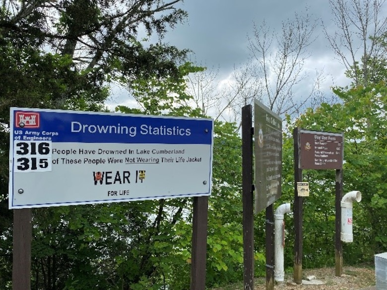 Drowning statistics for Lake Cumberland are posted at the Fall Creek recreation area, as of May 23, 2022.