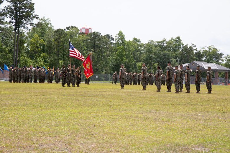 Marine Forces Special Operations Command hosts a change of command ceremony, at Camp Lejeune, N.C., May 23, 2022. The change of command ceremony represents the transition of command and responsibility of MARSOC from Maj. Gen. James F. Glynn to Maj. Gen. Matthew G. Trollinger. (U.S. Marine Corps photo by Gunnery Sgt. Tia Nagle)