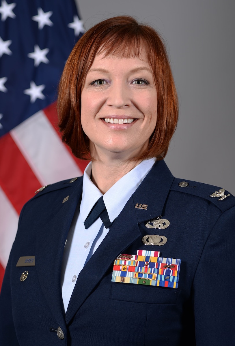 Col. Jeanne E. Bisesi, 433rd Mission Support Group commander at the 433rd Airlift Wing, Joint Base San Antonio-Lackland, Texas, smiles for a photograph. (U.S. Air Force courtesy photo)