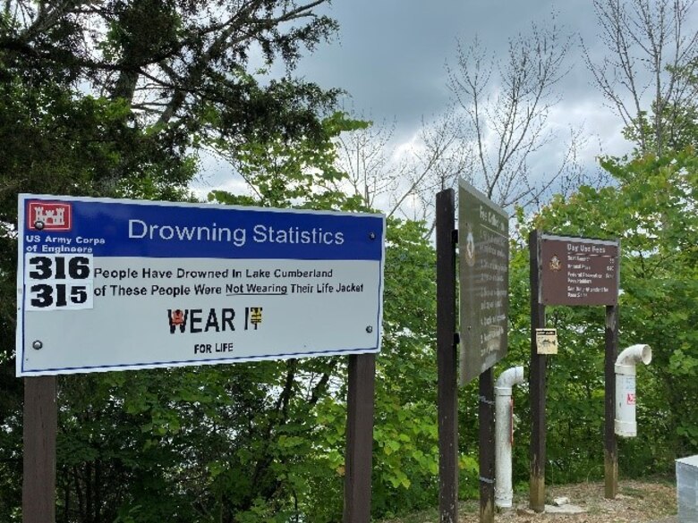 Drowning statistics for Lake Cumberland are posted at the Fall Creek recreation area, as of May 23, 2022.