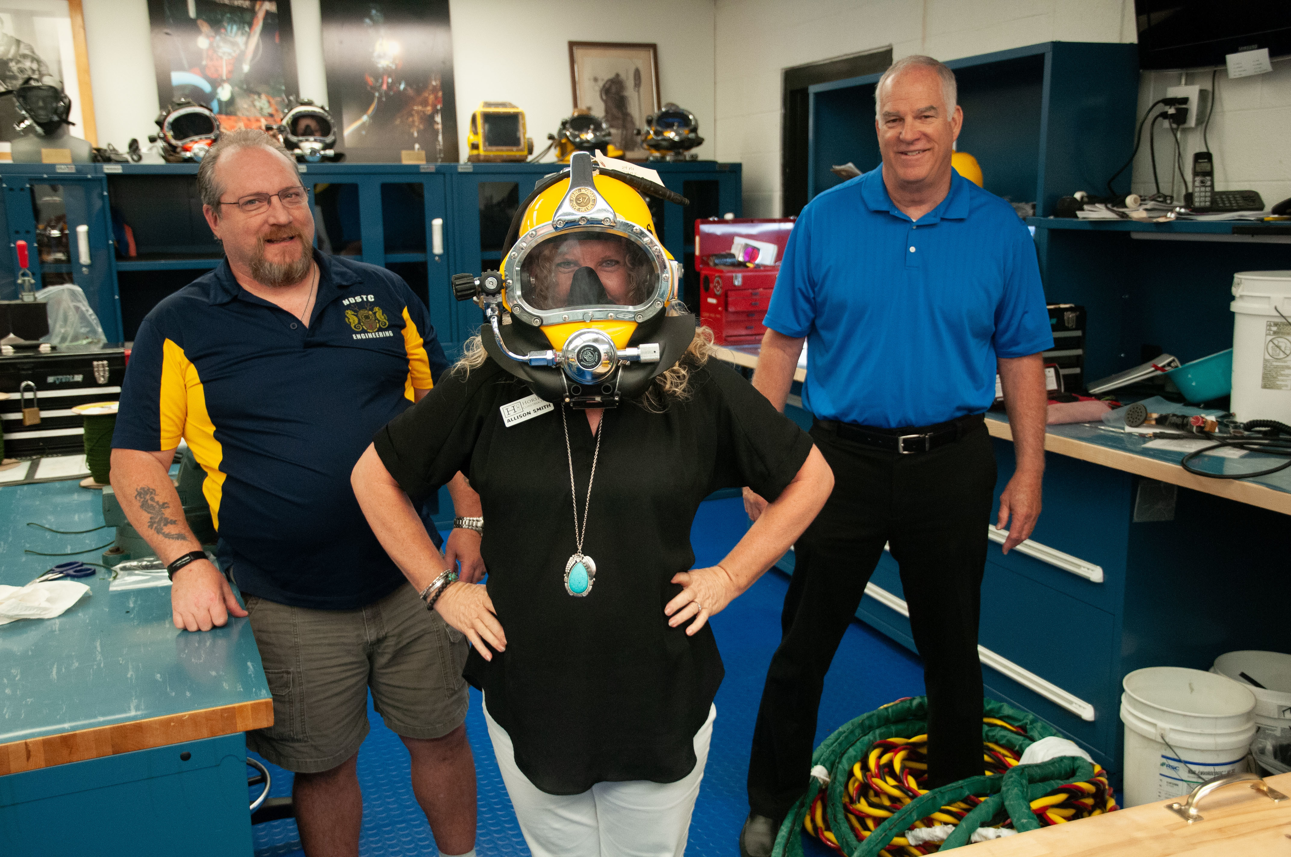The Bay County Chamber of Commerce Military Affairs Committee visited Naval Support Activity Panama City yesterday for an installations tour of the Explosive Ordnance Detachment Mobile Unit Six, Naval Diving and Salvage Training Center, Naval Surface Warfare Center Panama City Division and NEDU Navy Experimental Diving Unit to learn more about the organizations.