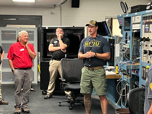 The Bay County Chamber of Commerce Military Affairs Committee visited Naval Support Activity Panama City yesterday for an installations tour of the Explosive Ordnance Detachment Mobile Unit Six, Naval Diving and Salvage Training Center, Naval Surface Warfare Center Panama City Division and NEDU Navy Experimental Diving Unit to learn more about the organizations.