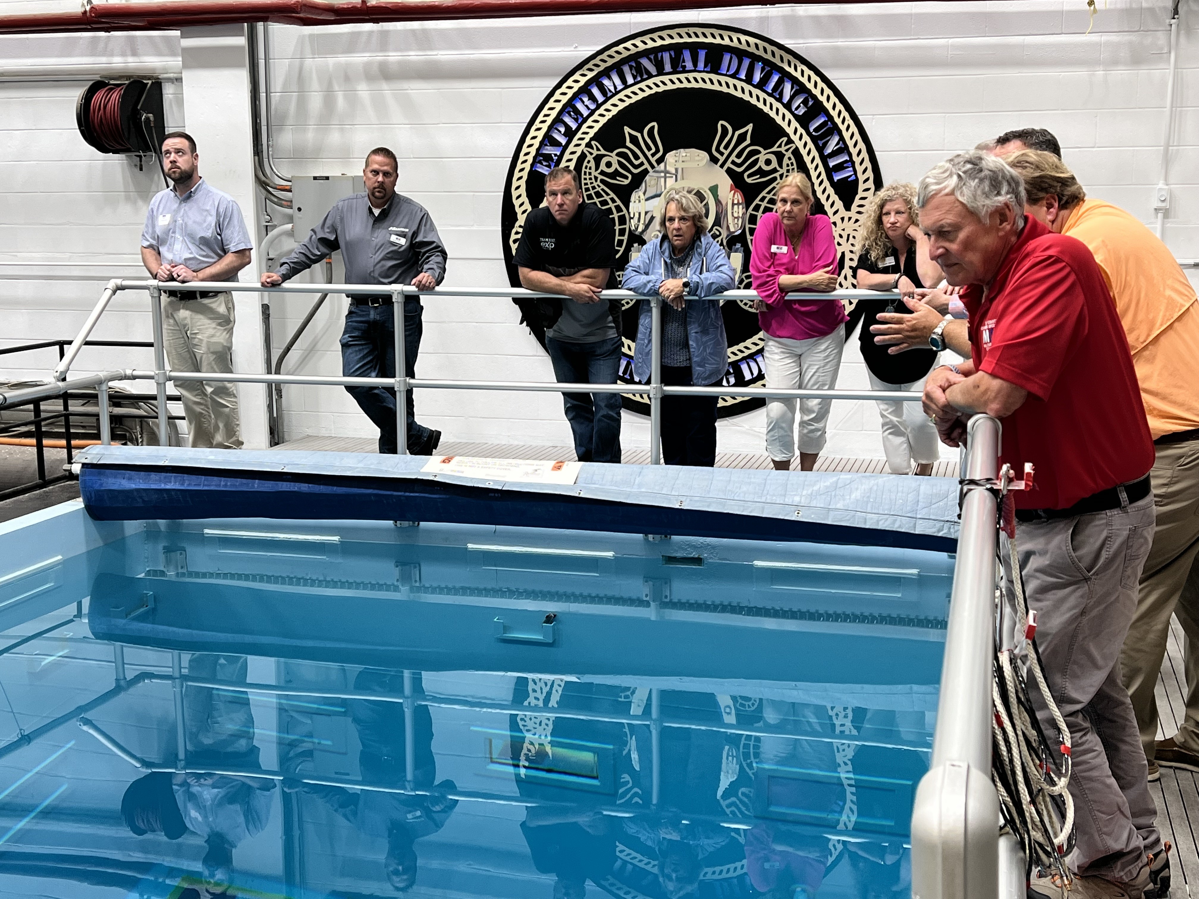 The Bay County Chamber of Commerce Military Affairs Committee visited Naval Support Activity Panama City yesterday for an installations tour of the Explosive Ordnance Detachment Mobile Unit Six, Naval Diving and Salvage Training Center, Naval Surface Warfare Center Panama City Division and NEDU Navy Experimental Diving Unit to learn more about the organizations.