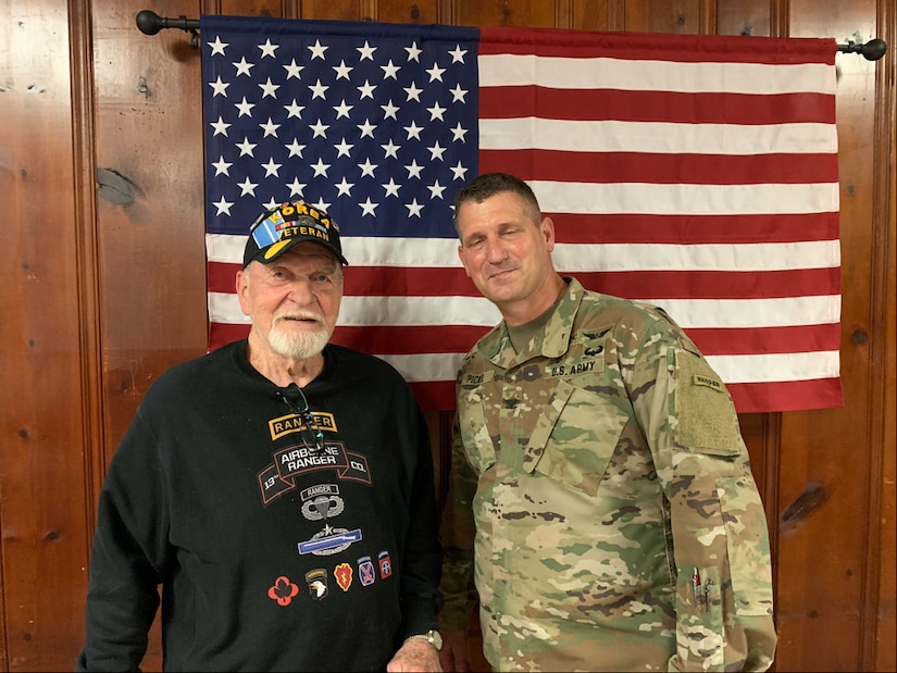 143rd RSG Commander Bridges Past With 43rd INF DIV Veteran