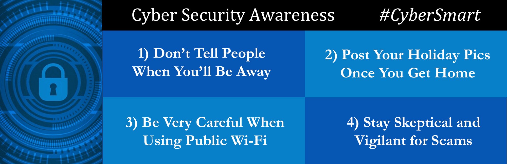 Graphic with Cyber Security tips
