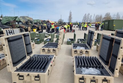 Over 500 pieces of fully mission capable APS-2 equipment sets and vehicles were transported from Army Field Support Battalion-Germany’s APS-2 worksite in Dülmen, Germany, to Estonia for the exercise.