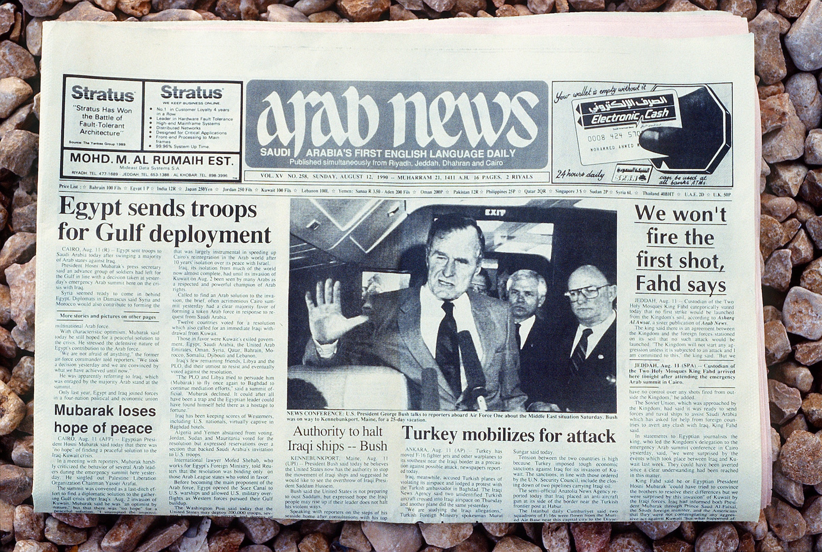 Image of a newspaper from Arab News.
