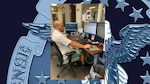 Billy Sapp, a property disposal specialist works at his computer at DLA Disposition Services at Fort Riley, Kansas.