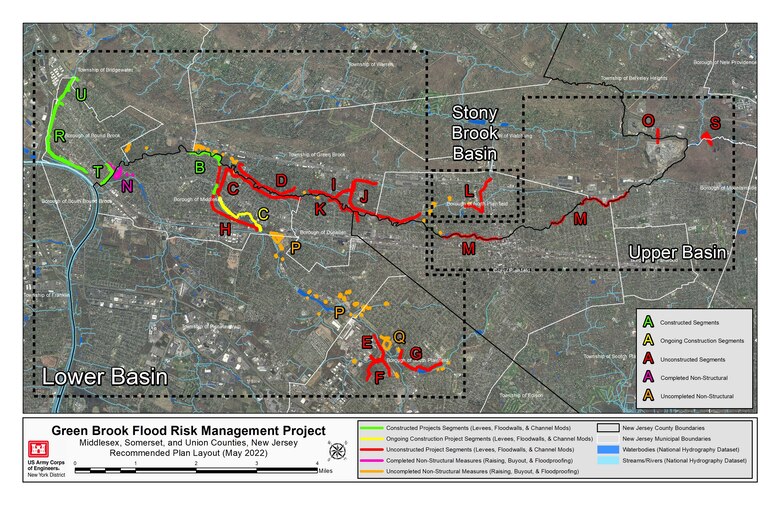 Green Brook, NJ Flood Risk Management Project Map