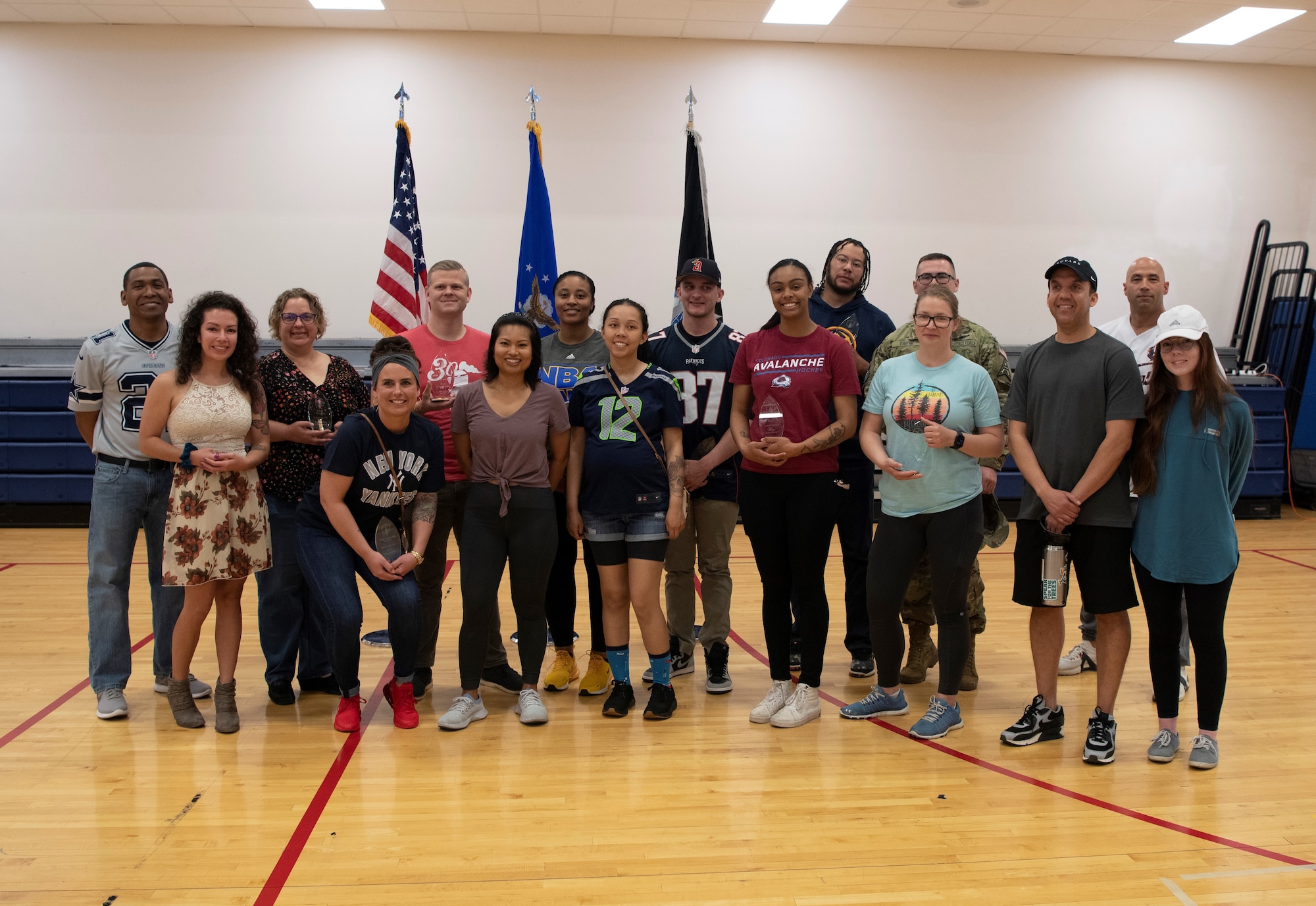 Award recipients pose for a group photo May 26, 2022 at Buckley Space Force Base, Colo.