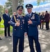 Brig. Gen. Frank Gräfe, the defense attaché from the Federation of Germany to the United States, (left) and Brig. Gen. Daniel D. Boyack, Commander of the Utah Air National Guard & Assistant Adjutant General-Air, (right) pose using the iconic “thumbs up” that Gail Halvorsen was known for on May 20th at the Provo City Cemetary.