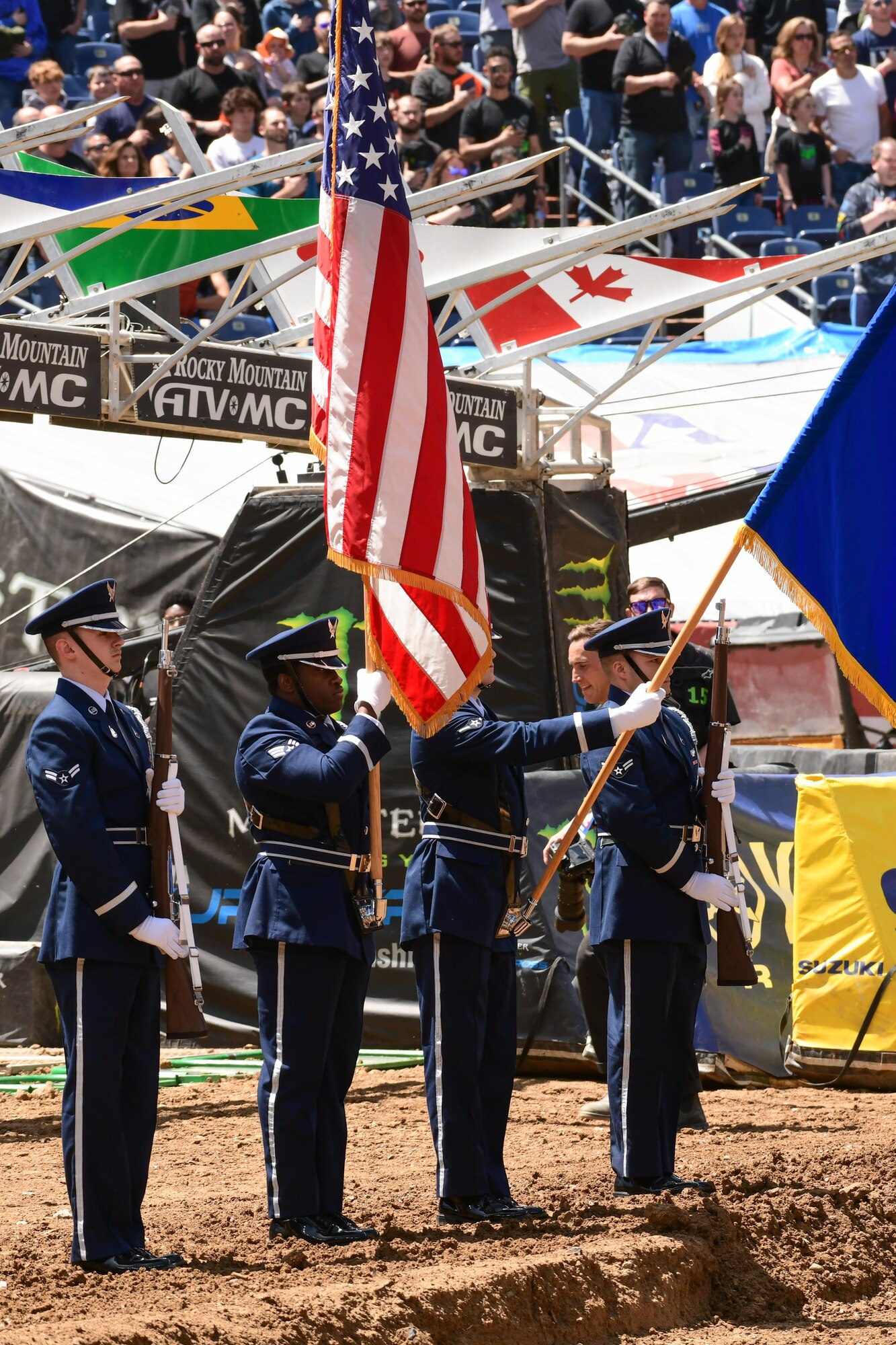 honor guardsman preform color guard duties