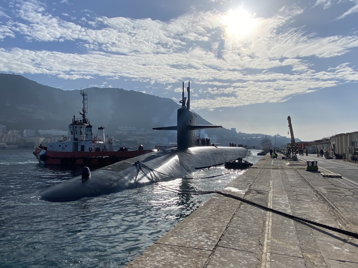 The U.S. Navy Ohio-class ballistic missile submarine USS Rhode Island (SSBN 740) arrived in Gibraltar for a scheduled port visit, Nov. 1, 2022.