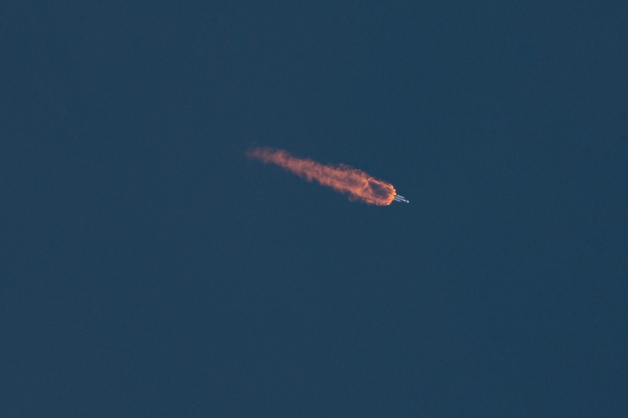 A Falcon Heavy rocket launches from Kennedy Space Center, Fla., Nov. 1, 2022. This was the first National Security Space Launch mission carried out on a Falcon Heavy rocket. (U.S. Space Force photo by Senior Airman Dakota Raub)