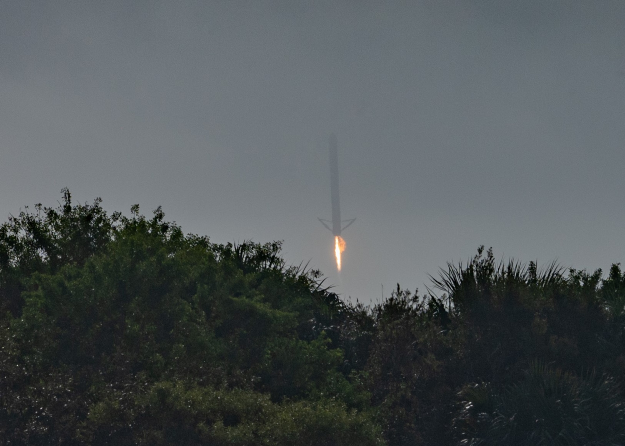 A Falcon Heavy rocket launches from Kennedy Space Center, Fla., Nov. 1, 2022. This was the first National Security Space Launch mission carried out on a Falcon Heavy rocket. (U.S. Space Force photo by Senior Airman Dakota Raub)