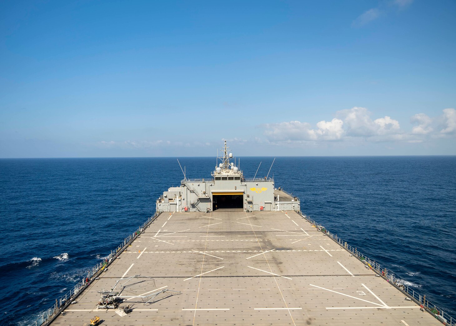 The Lewis B. Puller-class expeditionary sea base USS Hershel "Woody" Williams (ESB 4) sails through the Mozambique Channel, Aug. 18, 2022.