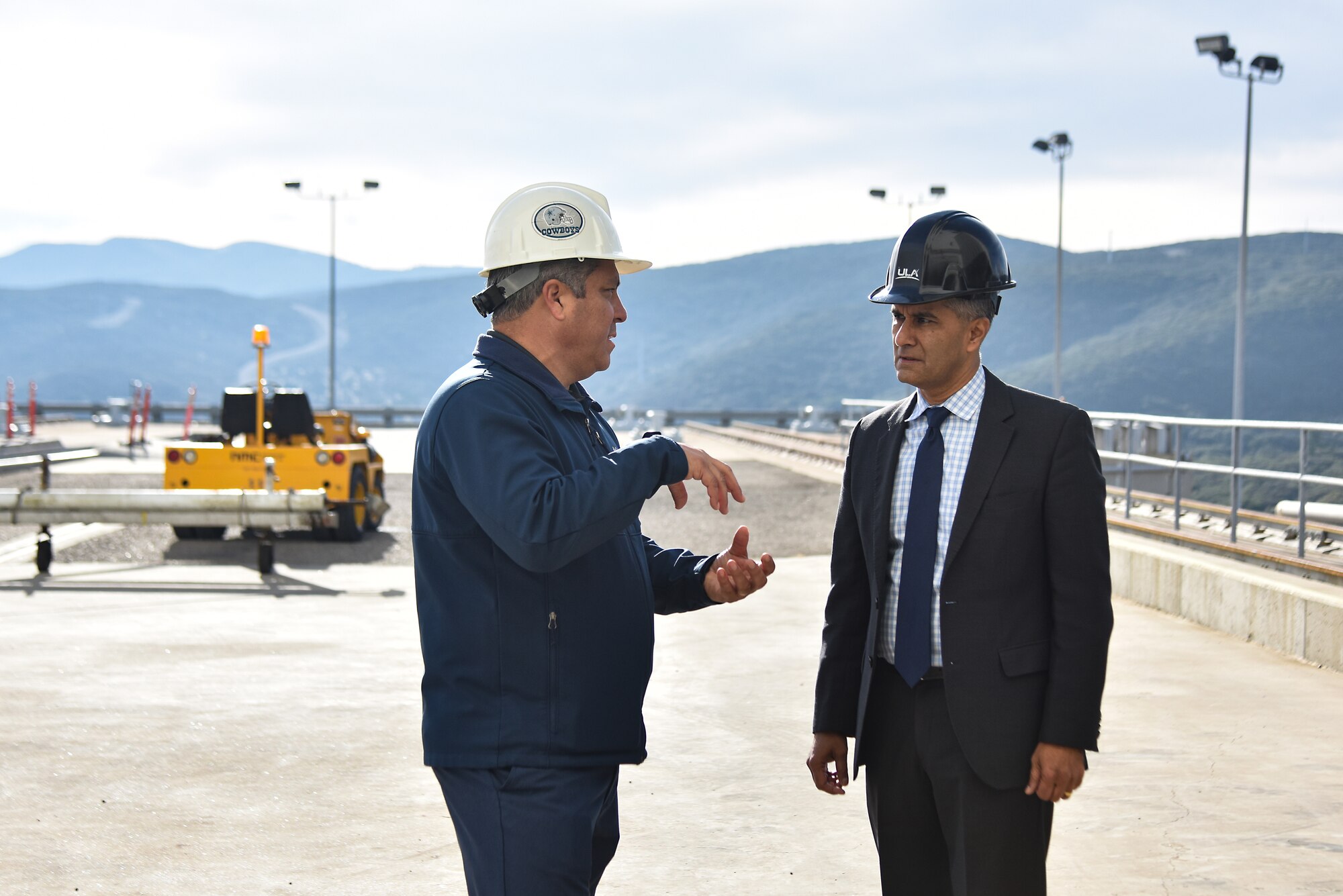 Paul Aragon, Director of West Coast Launch Operations, gives Ashish S. Vazirani, Deputy Under Secretary of Defense for Personnel and Readiness, a tour of Space Launch Complex 3 during Vazirani’s visit to Vandenberg Space Force Base, Calif., Oct. 31, 2022. During the visit, Vazirani met with leadership and agencies across the base to learn about the needs of the Vandenberg community, what programs are available to the personnel and families and what he can do to better assist the Airmen and Guardians who support the mission. (U.S. Space Force photo by Senior Airman Hanah Abercrombie)