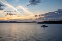 The Nimitz-class aircraft carrier USS George H.W. Bush (CVN 77), along with the embarked staff of Carrier Strike Group (CSG) 10, arrives in Split, Croatia, for a scheduled port visit Nov. 3, 2022.