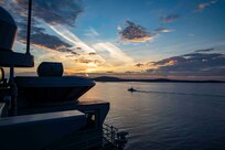 The Nimitz-class aircraft carrier USS George H.W. Bush (CVN 77), along with the embarked staff of Carrier Strike Group (CSG) 10, arrives in Split, Croatia, for a scheduled port visit Nov. 3, 2022.