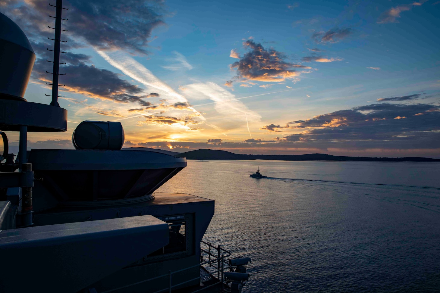 The Nimitz-class aircraft carrier USS George H.W. Bush (CVN 77), along with the embarked staff of Carrier Strike Group (CSG) 10, arrives in Split, Croatia, for a scheduled port visit Nov. 3, 2022.