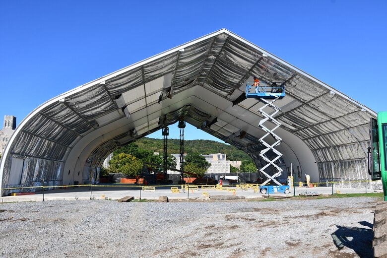 Construction on the General Instruction Building Swing Space at the U.S. Military Academy at West Point.