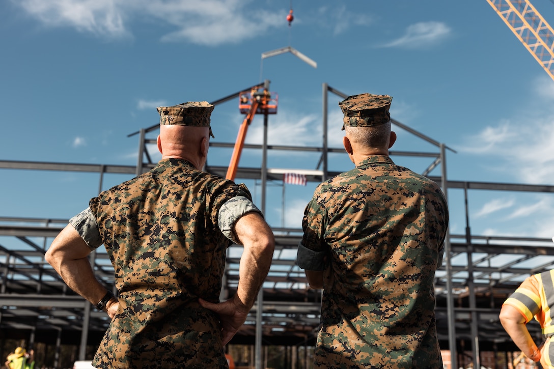 II MEF headquarters building topping out ceremony