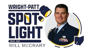 Spotlight graphic with McCrary professional photo.