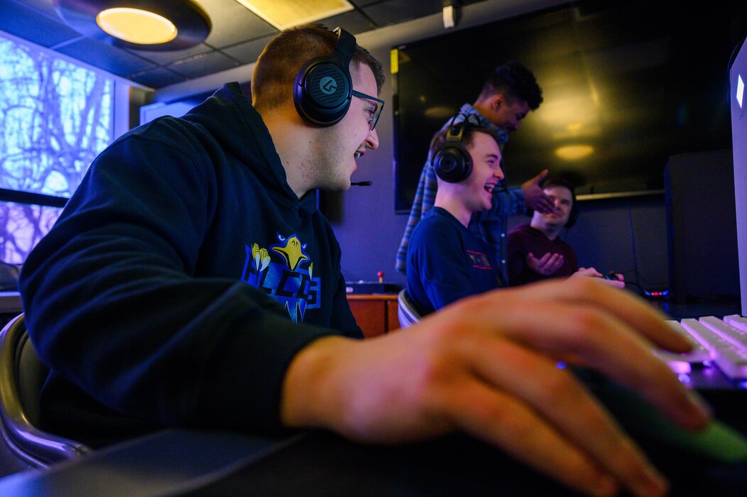Members of the Eielson Air Force Gaming team participate in a gaming tournament on Eielson Air Force Base, Alaska, Oct. 27, 2022.