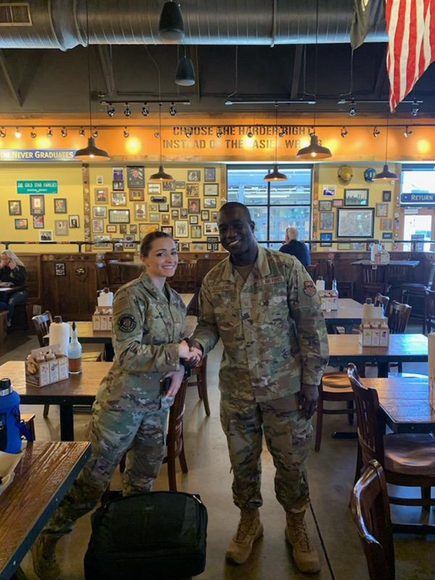 Recruiters pose during lunch in Chattanooga
