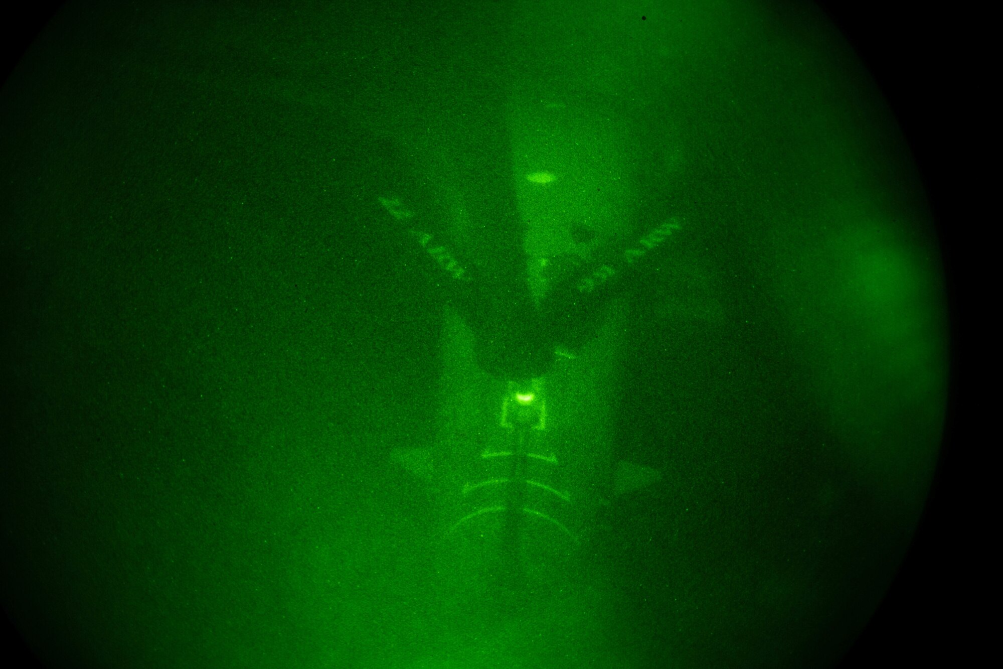 An aircraft is refueled.