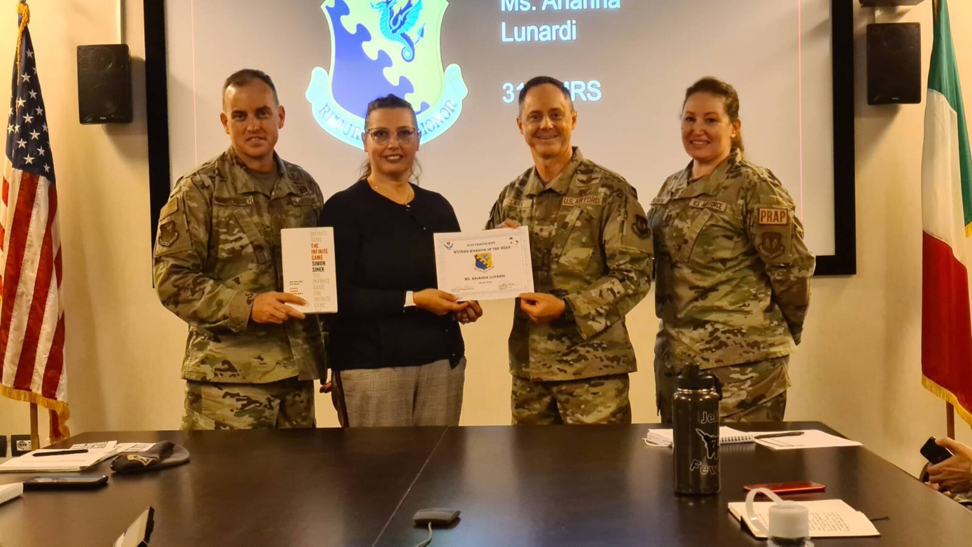 This week’s Wyvern Warrior of the Week is Arianna Lunardi, 31st Operational Medical Readiness Squadron health systems specialist. This Roveredo in Piano, Italy, native has been part of Wyvern Nation for seven years. 

As part of her day-to-day routine, Lunardi drives the daily operations of the Integrated Disability Evaluations System as the liaison for all medical board evaluations. She ensures the timely submission of completed packages and relays findings to patients and commanders.