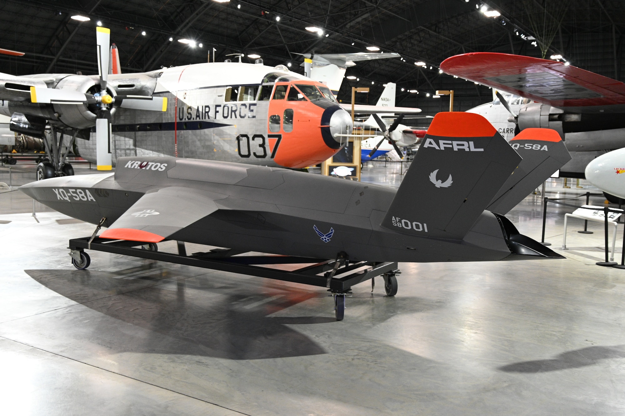 XQ-58A Valkyrie aircraft towed to National Museum USAF.