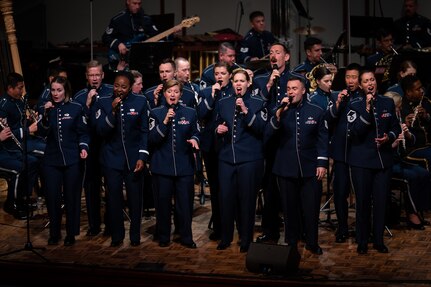The United States Air Force Band’s Singing Sergeants perform “Freedom” during their Fall Tour concert at George Fox University, Newberg, Ore., Oct. 25, 2022. The Singing Sergeants is the official chorus of the U.S. Air Force, one of six musical ensembles that form The United States Air Force Band. (U.S. Air Force photo by Kristen Wong)