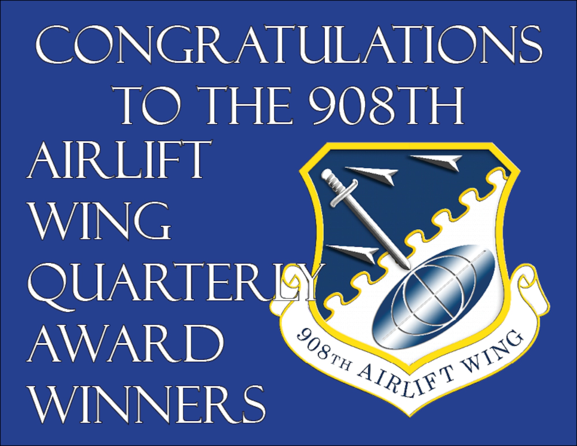 a graphic congratulating quarterly award winners.