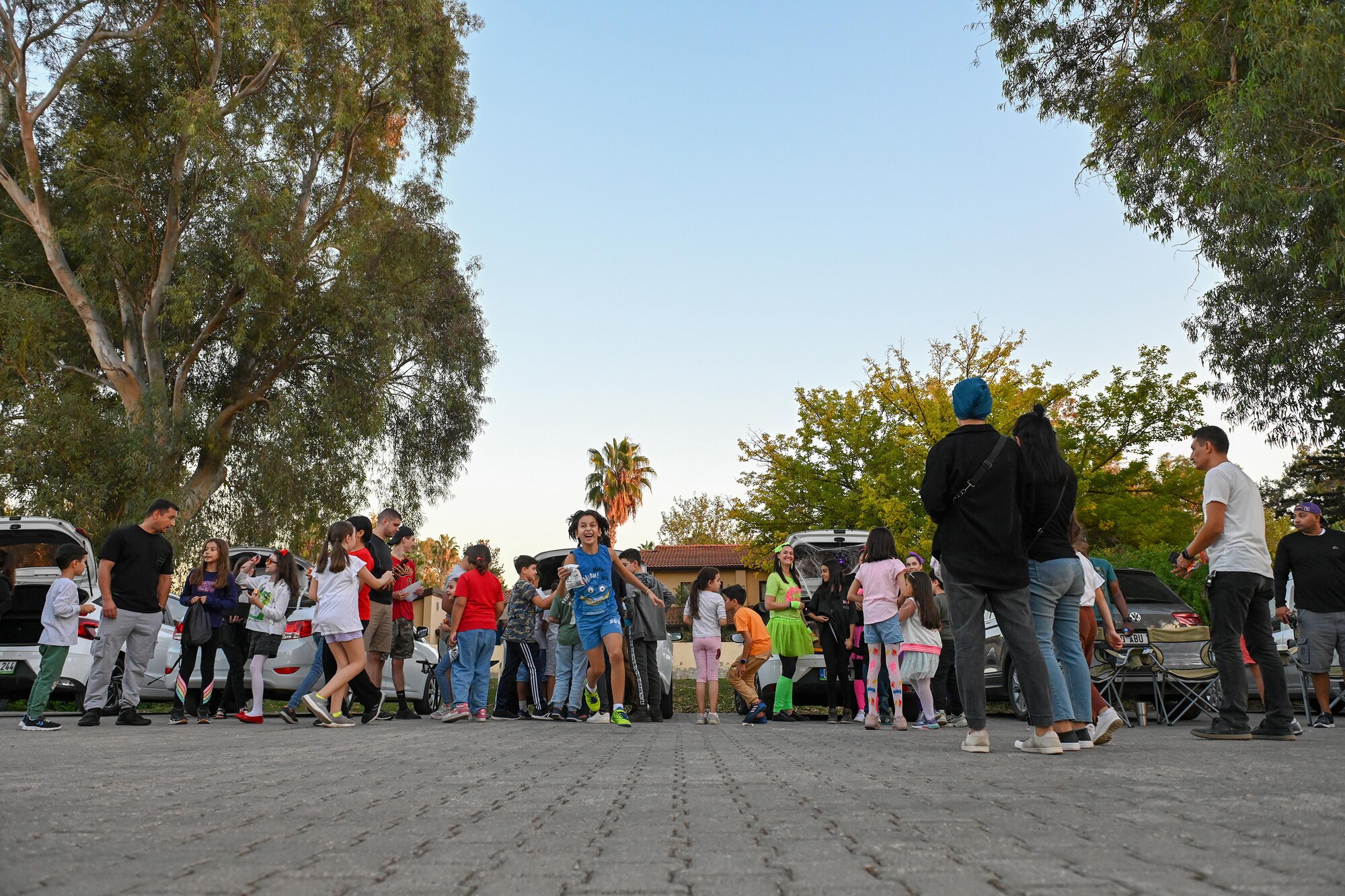 Airmen assigned to the 39th Air Base Wing and Turkish families participate in the Trunk or Treat event at Incirlik Air Base, Turkey, Oct. 29, 2022.