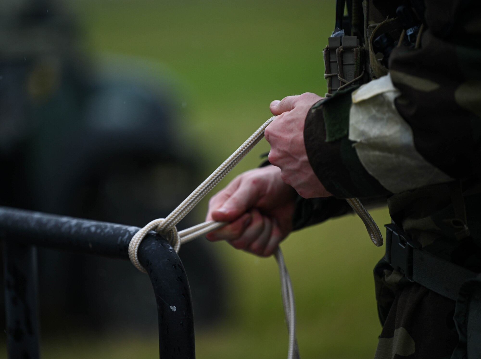 Airmen participate in a CBRN exercise