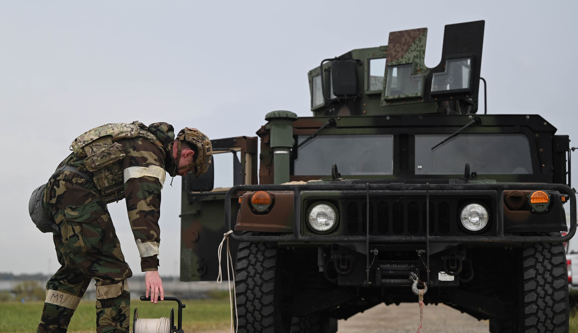 Airmen participate in a CBRN exercise