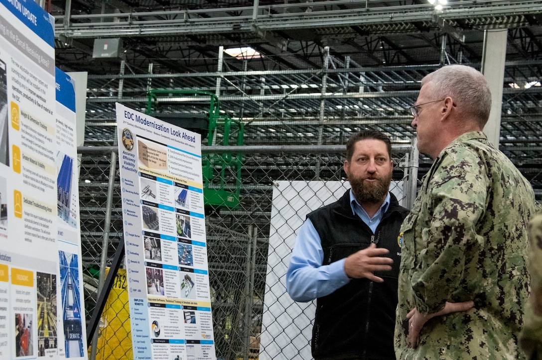 DLA Distribution Commander tours EDC, largest distribution center in DoD Network