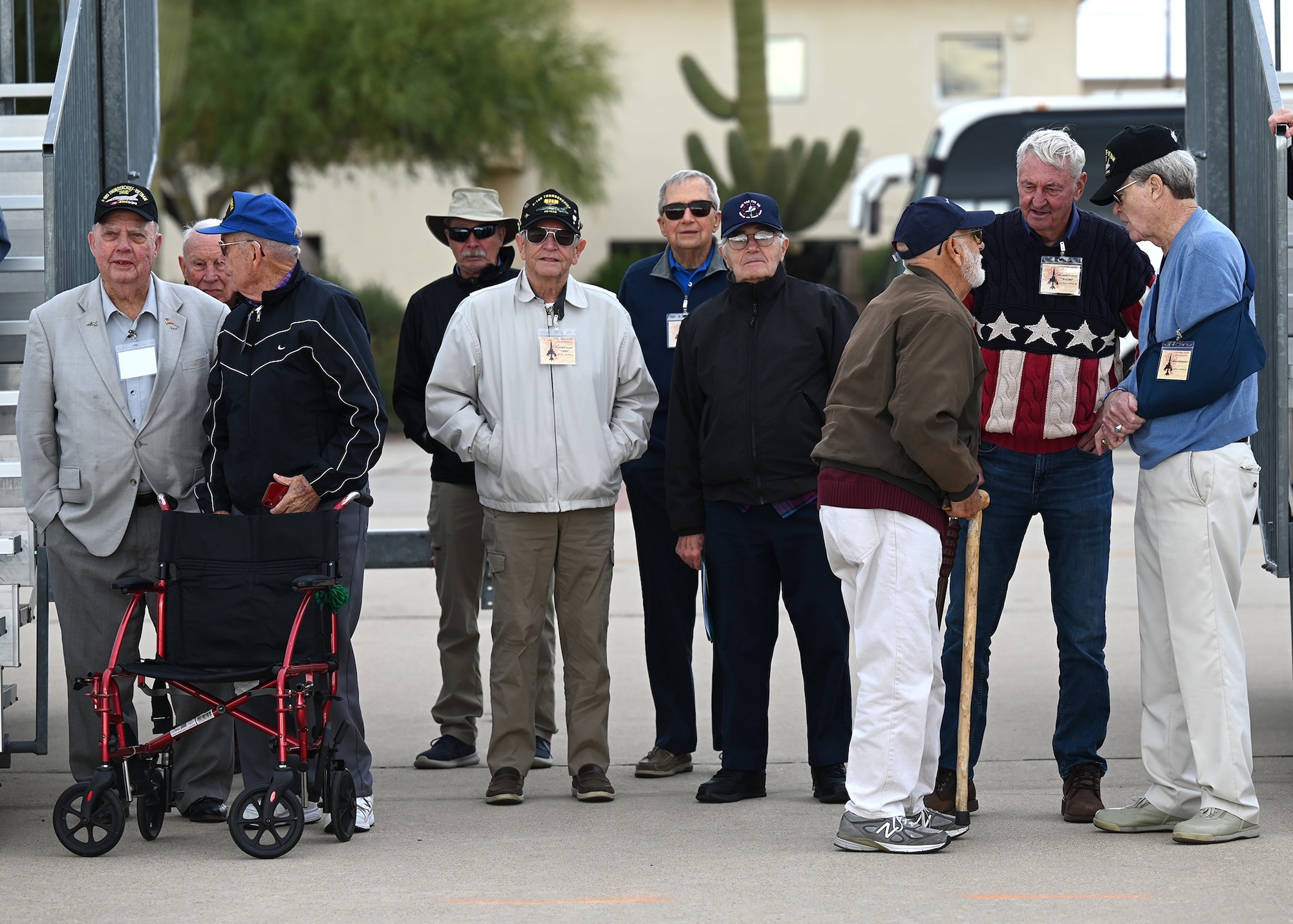 photo of a veterans standing out in an air force flightline