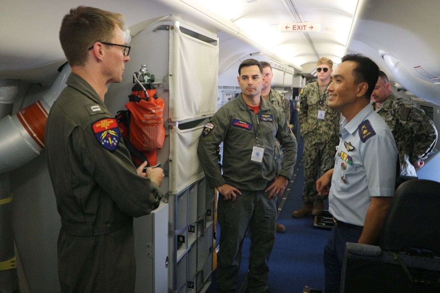 RIMBA AIR BASE, Brunei (Oct. 25, 2022) – Members of Combat Aircrew 9, assigned to the “Red Lancers” of Patrol Squadron (VP) 10, participate in an information exchange with members of the Royal Brunei Armed Forces during Cooperation Afloat Readiness and Training Brunei 2022. VP-10 is currently operating from Kadena Air Base in Okinawa, Japan. The squadron conducts maritime patrol and reconnaissance, as well as theater outreach operations, as part of a rotational deployment to the U.S. 7th Fleet area of operations. (U.S. Navy photo by Aviation Electrician’s Mate 1st Class Brian Woodford)