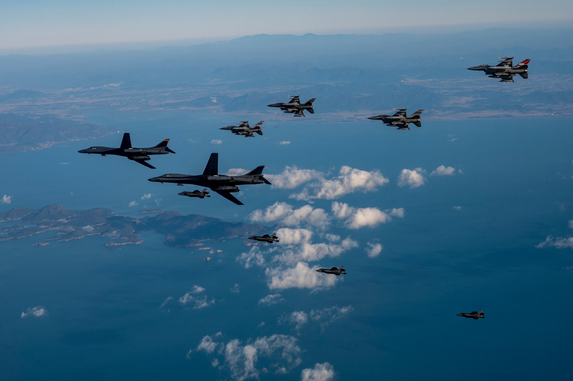 51st Fighter Wing’s F-16’s joined with Indo-Pacific Command B-1B bombers and Republic of Korea F-35A’s in a combined training flight over the Korean Peninsula as part of Vigilant Storm 23, Nov. 5, 2022.